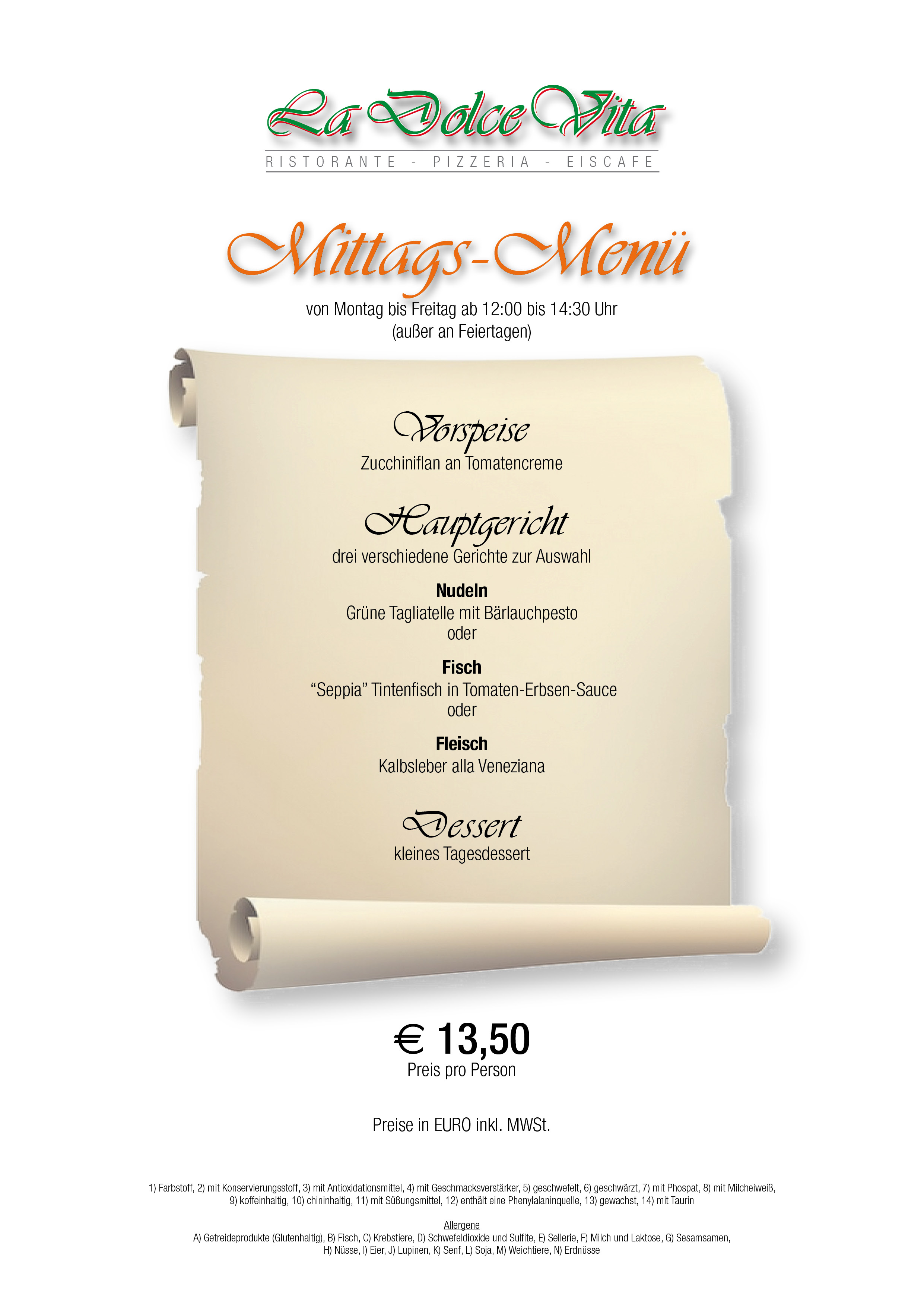 Mittags-Menü