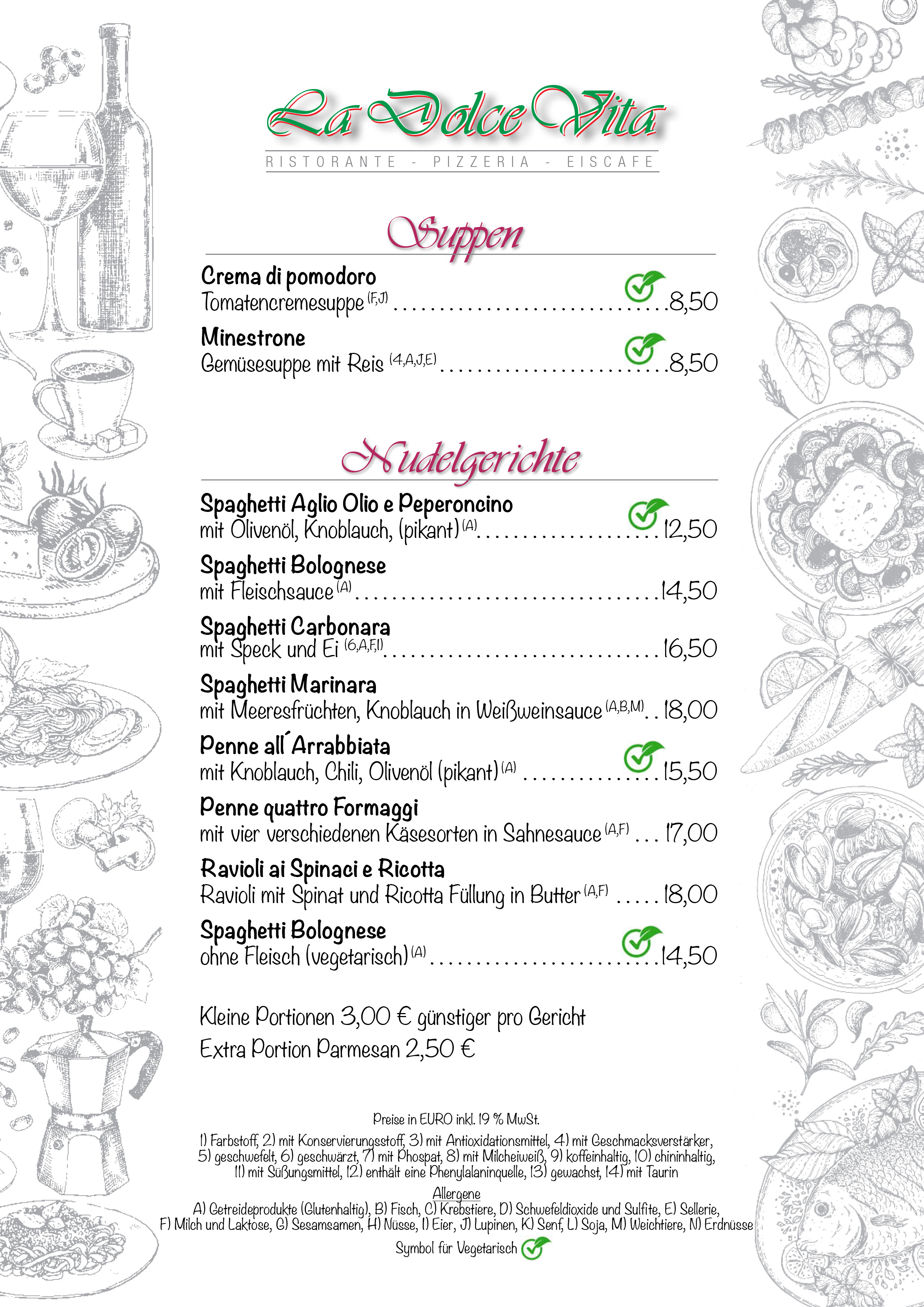 Suppen & Nudelgerichte, Spaghetti