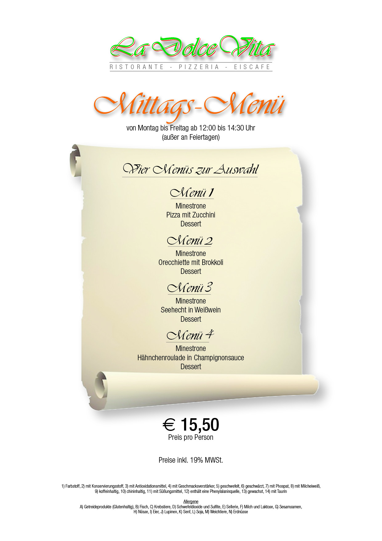 Mittags-Menü