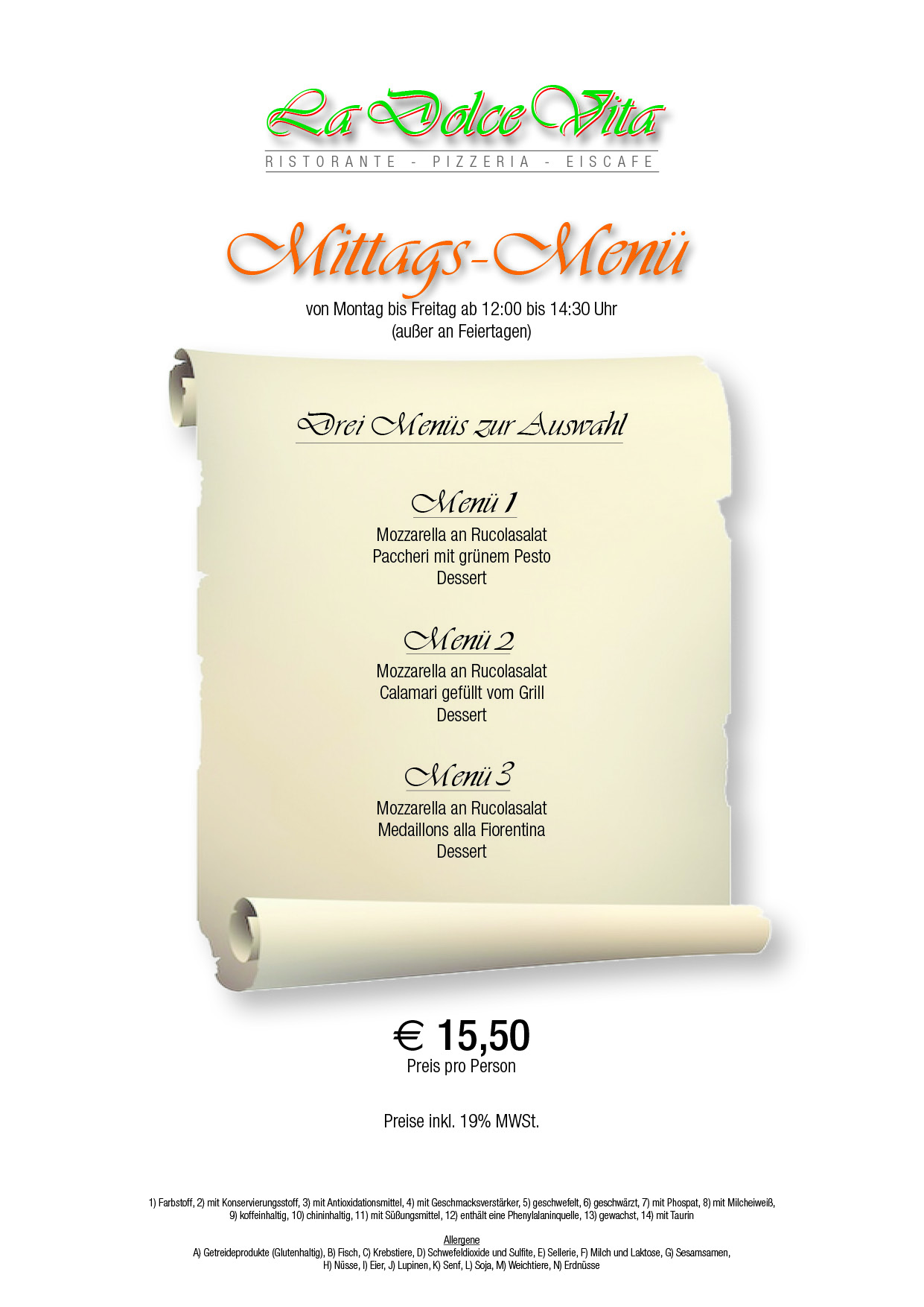 Mittags-Menü