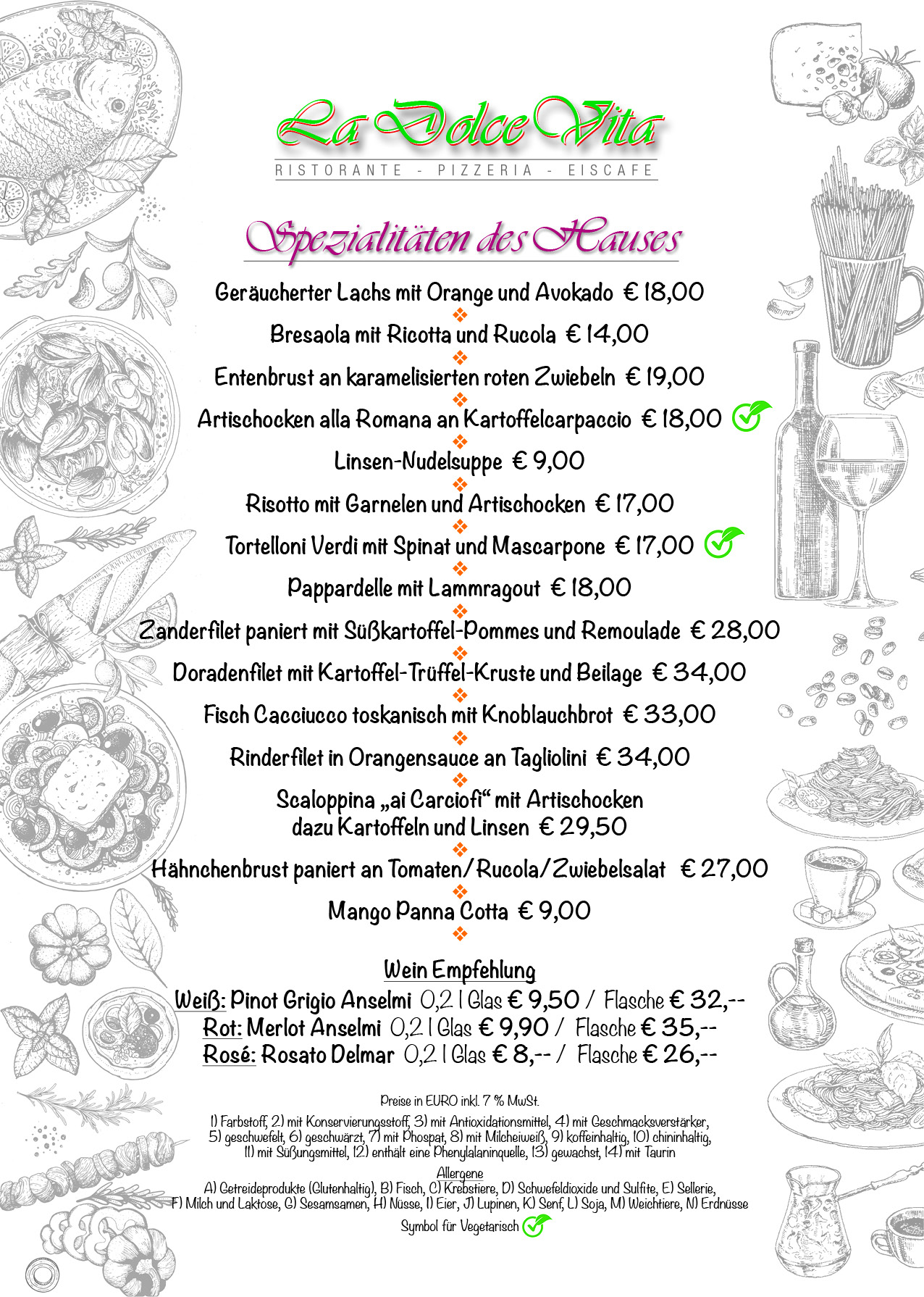 Spezialitäten des Hauses